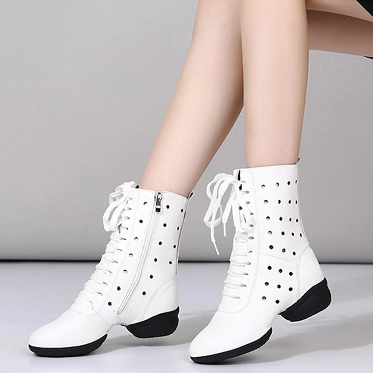 ONAIC Ballroom Dance Shoes for Womens Salsa Latin Wedding Party Shoes Non -Slip Comfortable Jazz Boots Platform