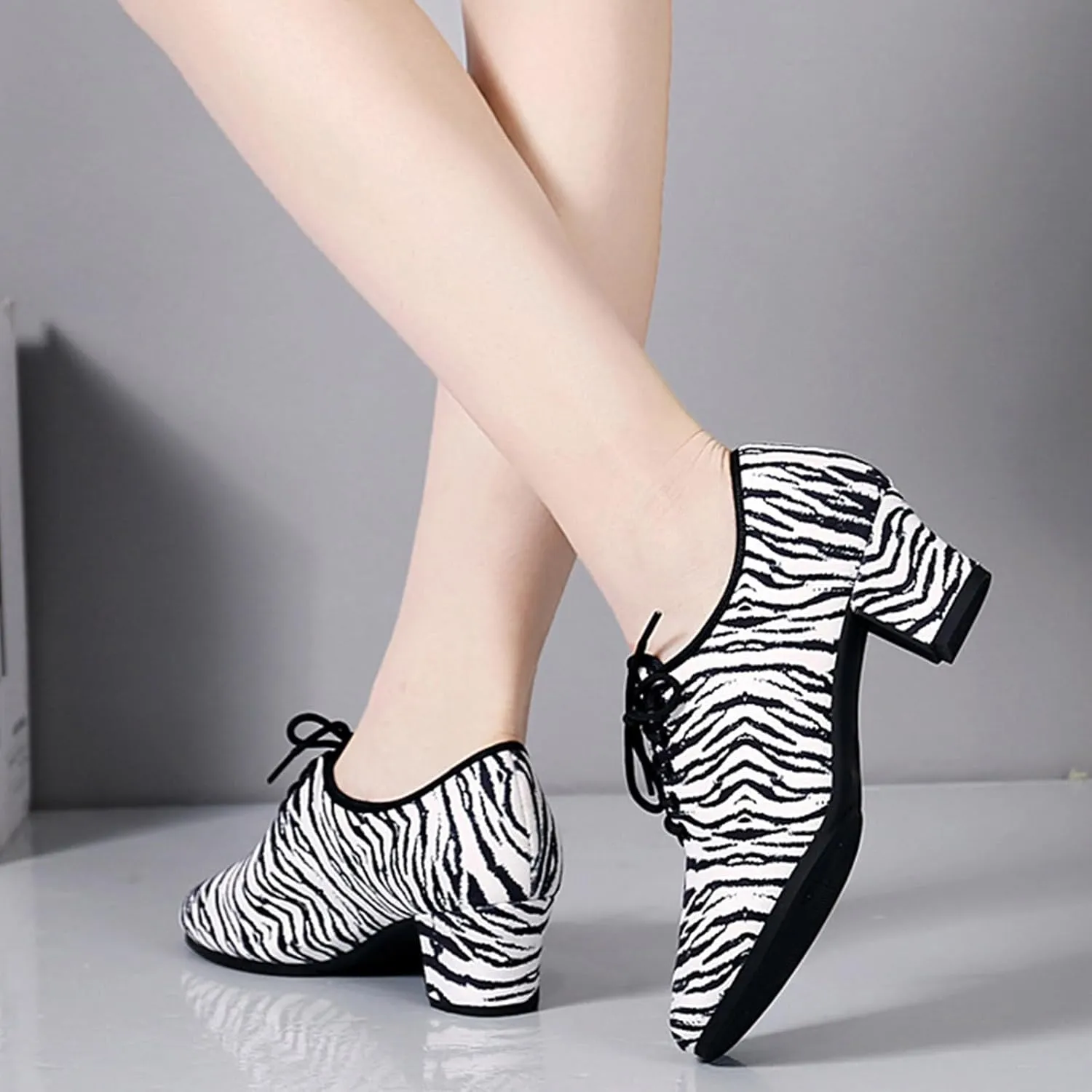 ONAIC Womens Latin Practice Dance Shoes Lace Up Salsa Tango Ballroom Dance Practice Shoes Teaching Dancing Shoes