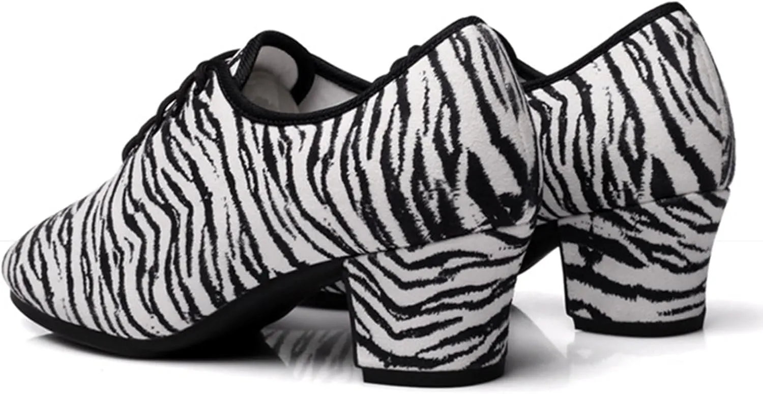ONAIC Womens Latin Practice Dance Shoes Lace Up Salsa Tango Ballroom Dance Practice Shoes Teaching Dancing Shoes