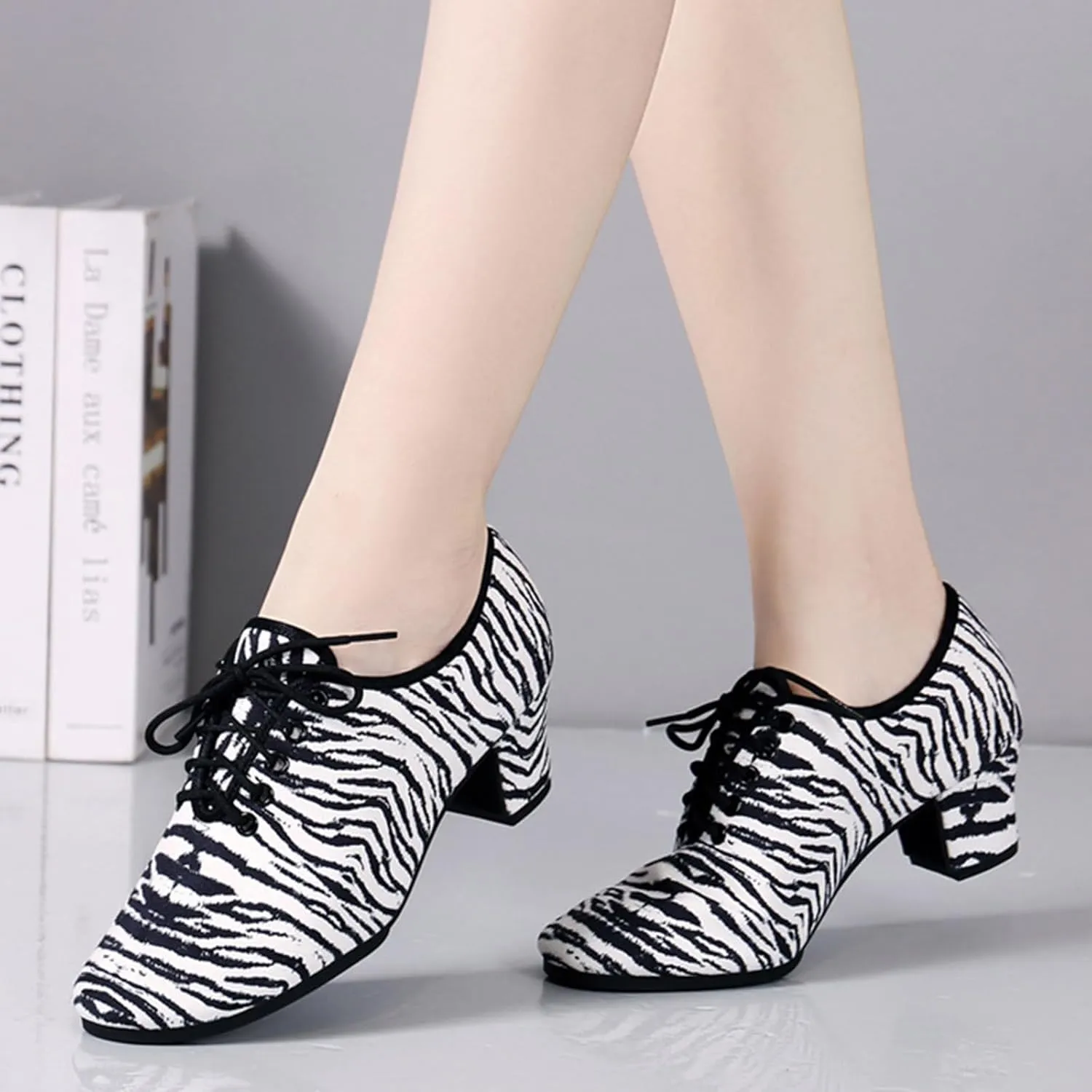 ONAIC Womens Latin Practice Dance Shoes Lace Up Salsa Tango Ballroom Dance Practice Shoes Teaching Dancing Shoes