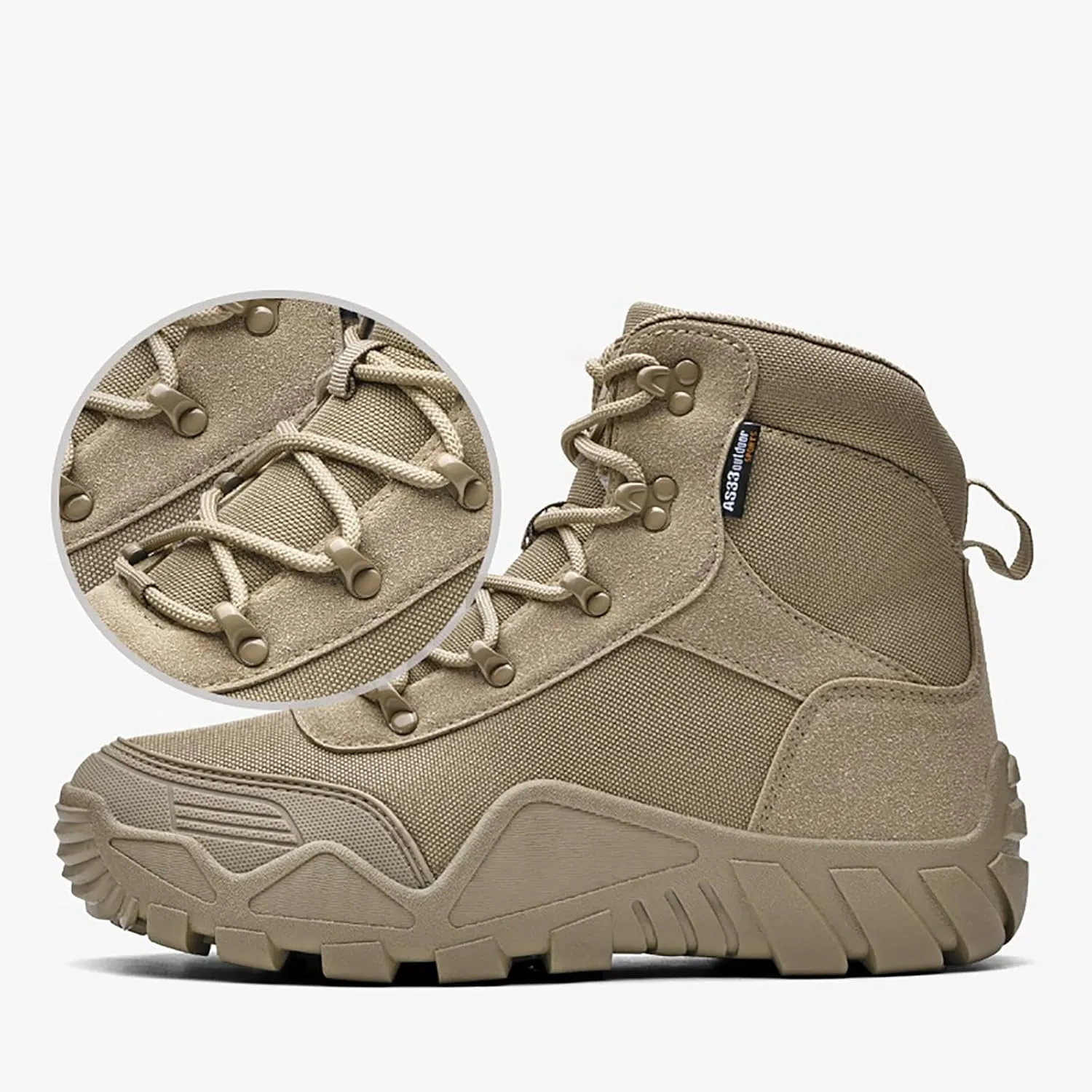 Outdoor Men's Tactical Military Boots, Men's Waterproof Hiking Boots with Sports Socks Lightweight Work Boots Tactical Combat Military Durable Boots