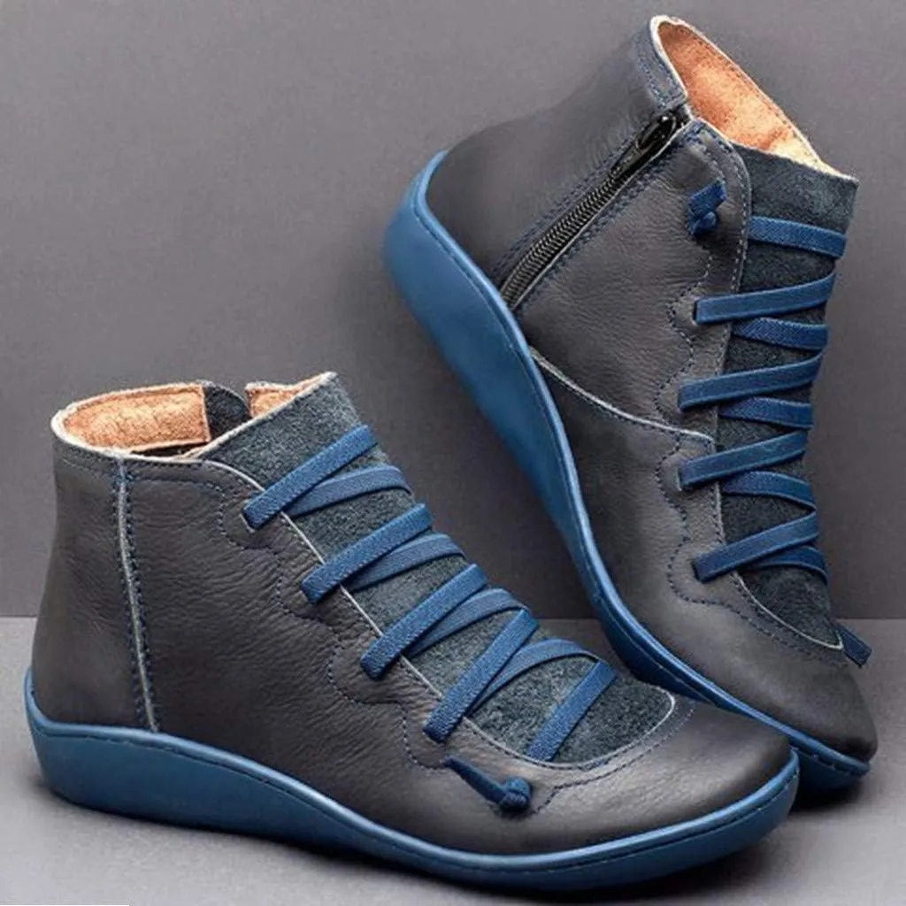 Platform Boots for Women Ankle Women's Booties Low Heel Womens Ankle Boots Hiking Boot Laces Men Closed Back Lightweight Breathable Chunky Block Low Heel Vintage