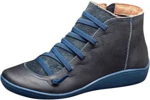 Platform Boots for Women Ankle Women's Booties Low Heel Womens Ankle Boots Hiking Boot Laces Men Closed Back Lightweight Breathable Chunky Block Low Heel Vintage