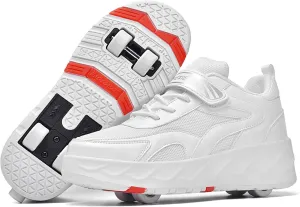 Roller Skate Shoes for Boys Girls Detachable Skate Shoes with Wheels Fashion Sneaker for Kids Christmas Birthday Show Gift