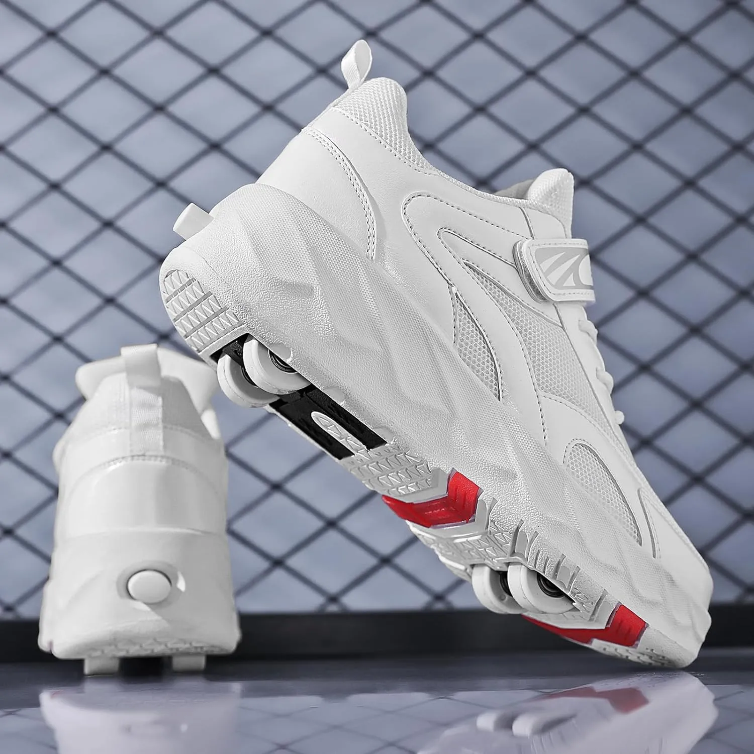 Roller Skate Shoes for Boys Girls Detachable Skate Shoes with Wheels Fashion Sneaker for Kids Christmas Birthday Show Gift