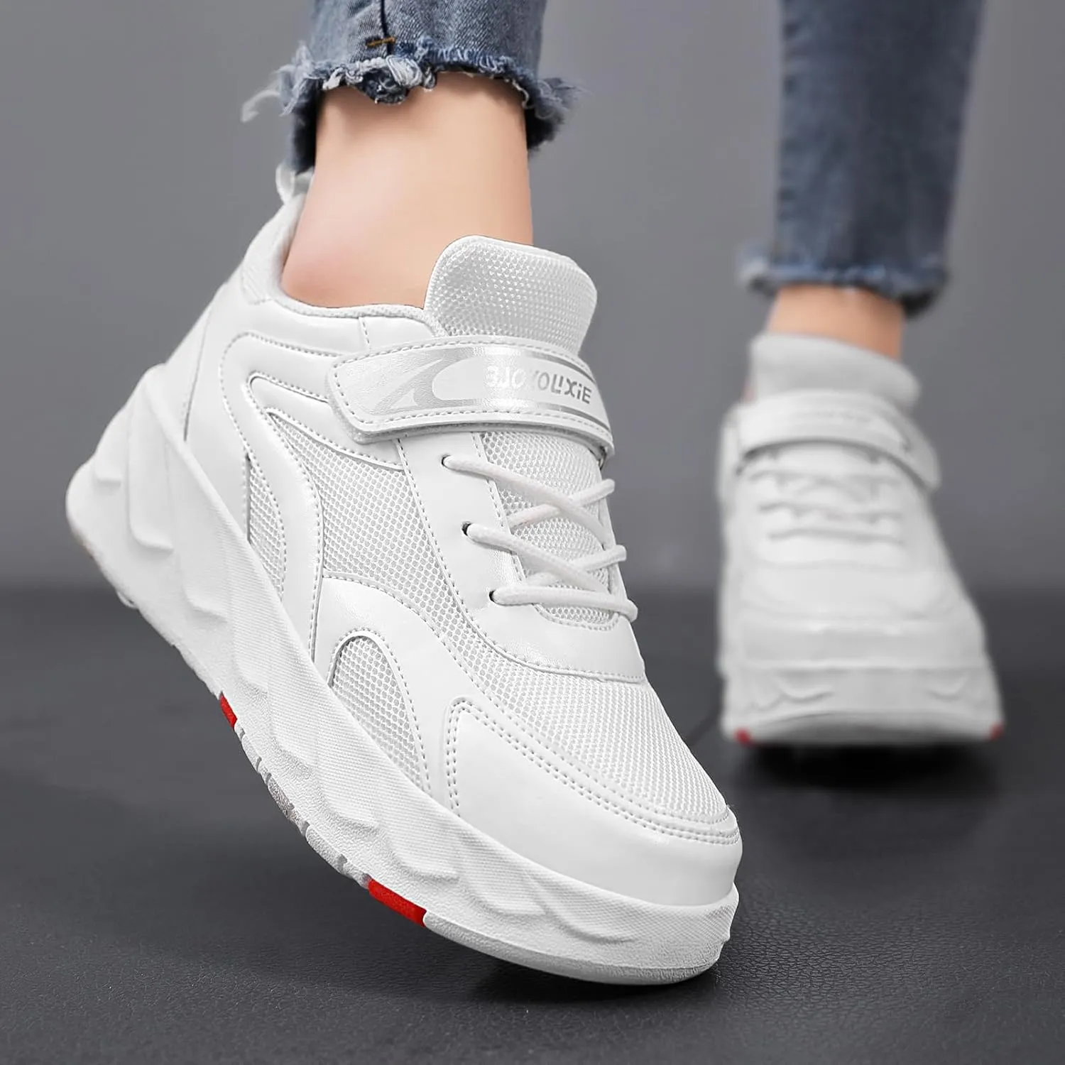 Roller Skate Shoes for Boys Girls Detachable Skate Shoes with Wheels Fashion Sneaker for Kids Christmas Birthday Show Gift