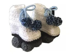Roller Skate Style Baby Booties (Blue Confetti)