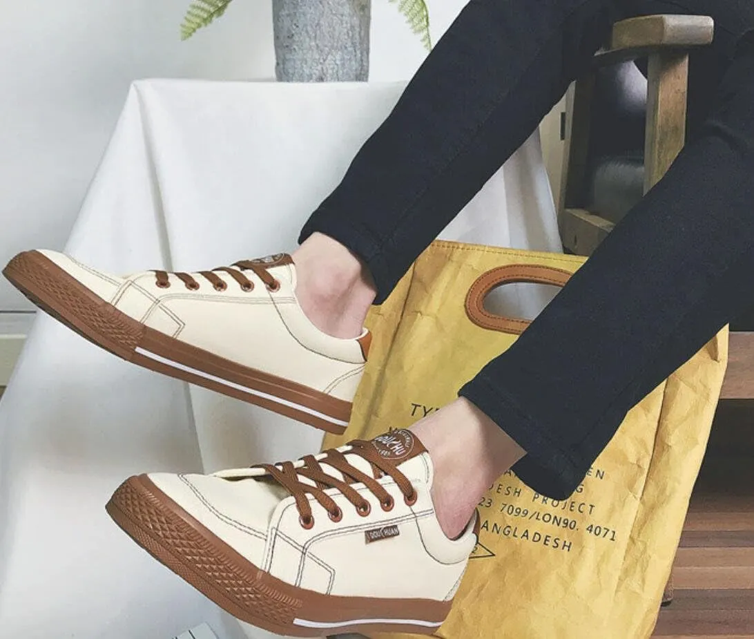 SATUKI Canvas Shoes for Men,Skate Shoes,Casual Lace Up Athletic Lightweight Soft Fashion Sneakers