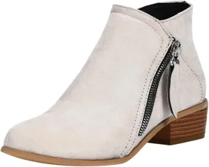 SBGMoSJ Ankle Boots Men Western High Heels Ankle Boots for Women Womens Black Dress Boots Ankle Wide Ankle Booties Women's Ankle Boots Blue Leather