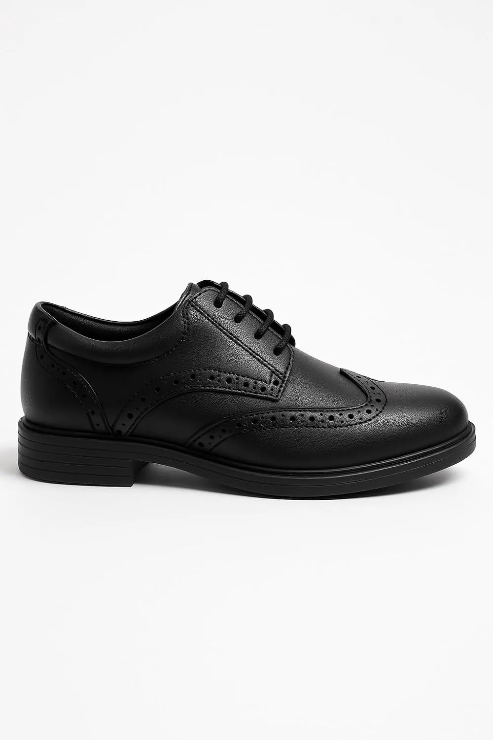 SIRRI Boys?? Derby Dress Shoes - Black Wingtip Brogue Lace-Up Wedding Prom Formal Footwear