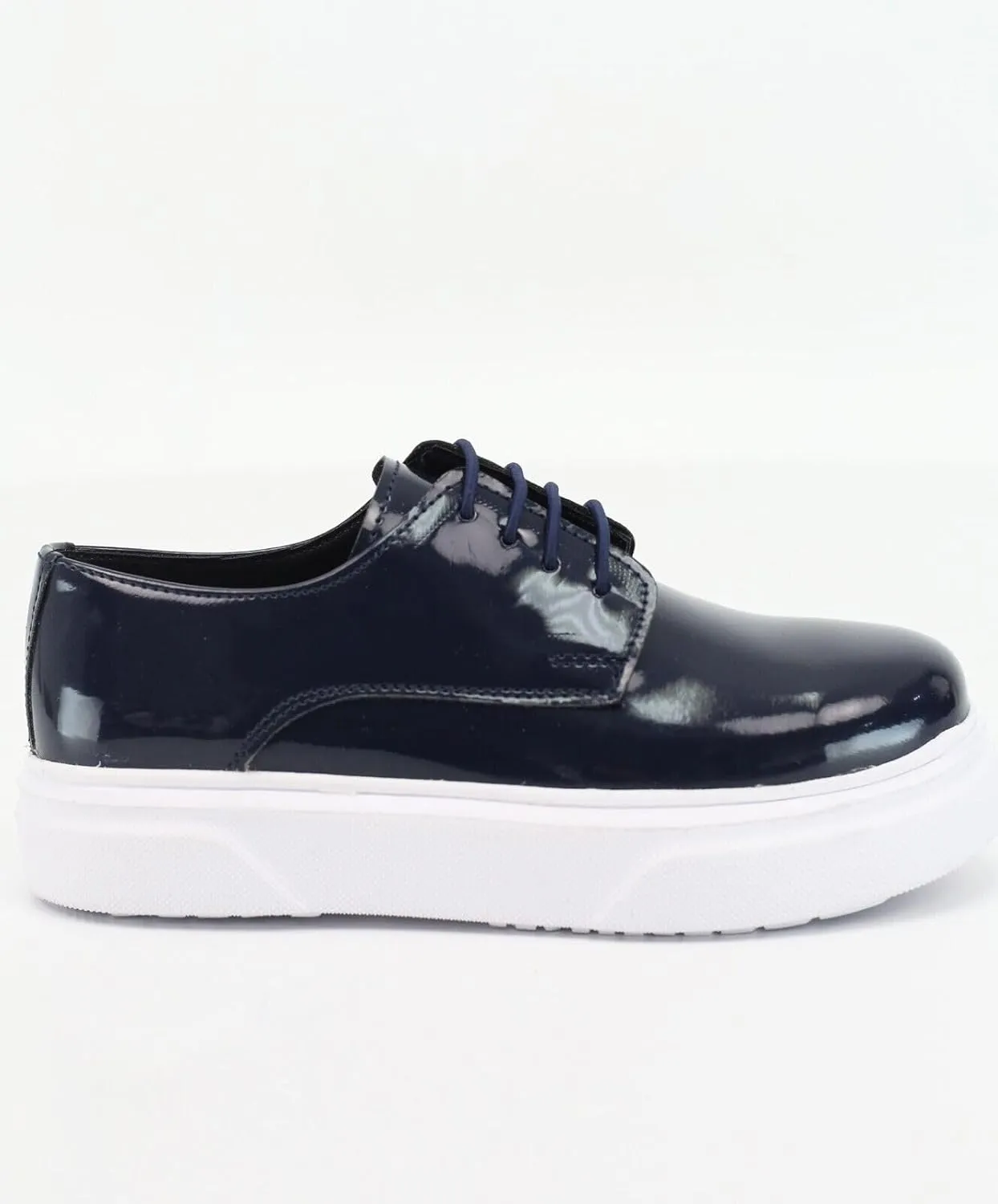 SIRRI Boys' Patent Platform Derby Shoes ?C Lace-Up Formal Smart Wedding & Prom Footwear