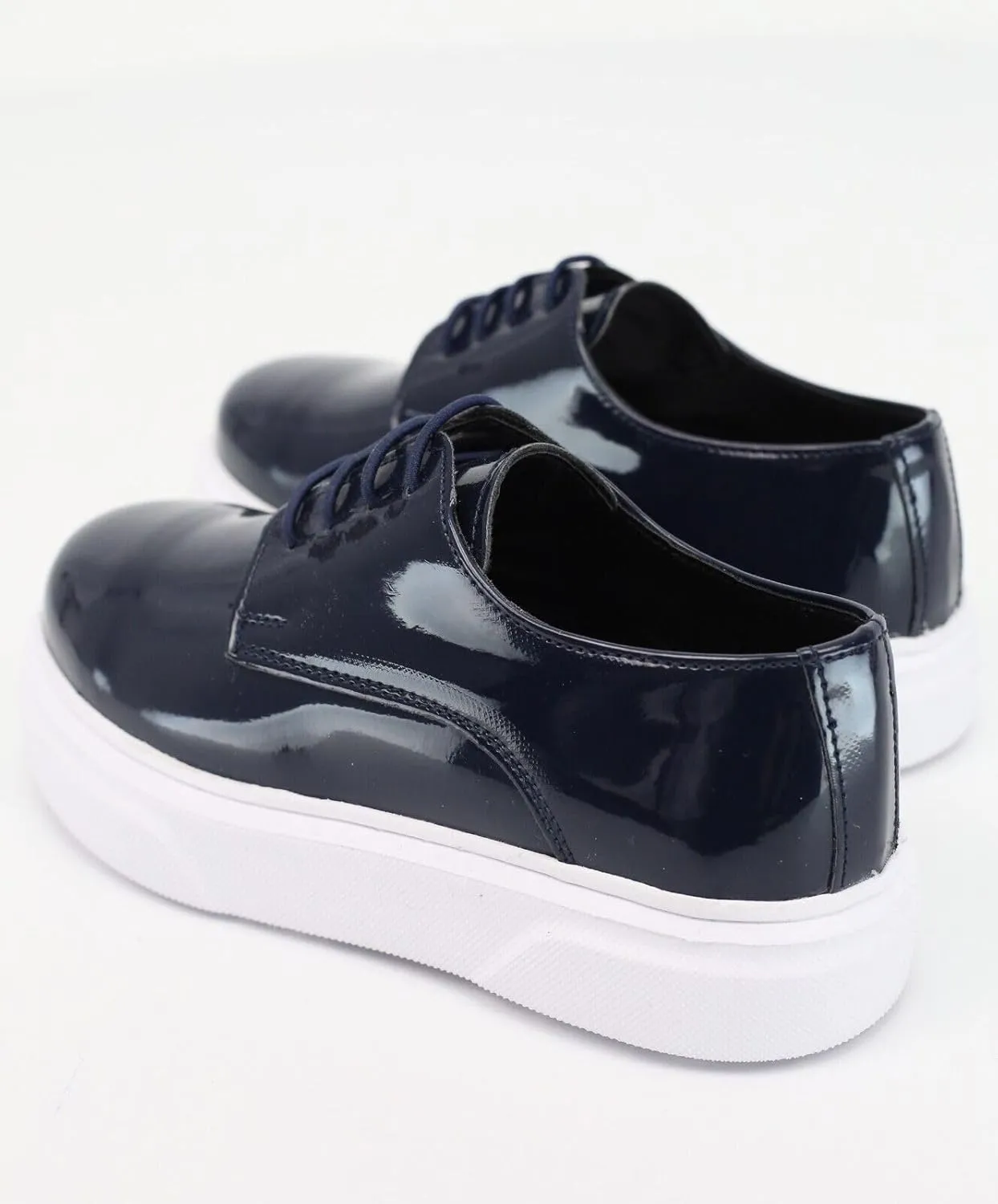 SIRRI Boys' Patent Platform Derby Shoes ?C Lace-Up Formal Smart Wedding & Prom Footwear