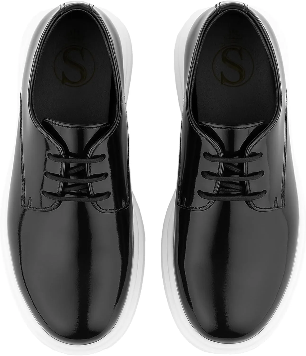 SIRRI Boys' Patent Platform Derby Shoes ?C Lace-Up Formal Smart Wedding & Prom Footwear