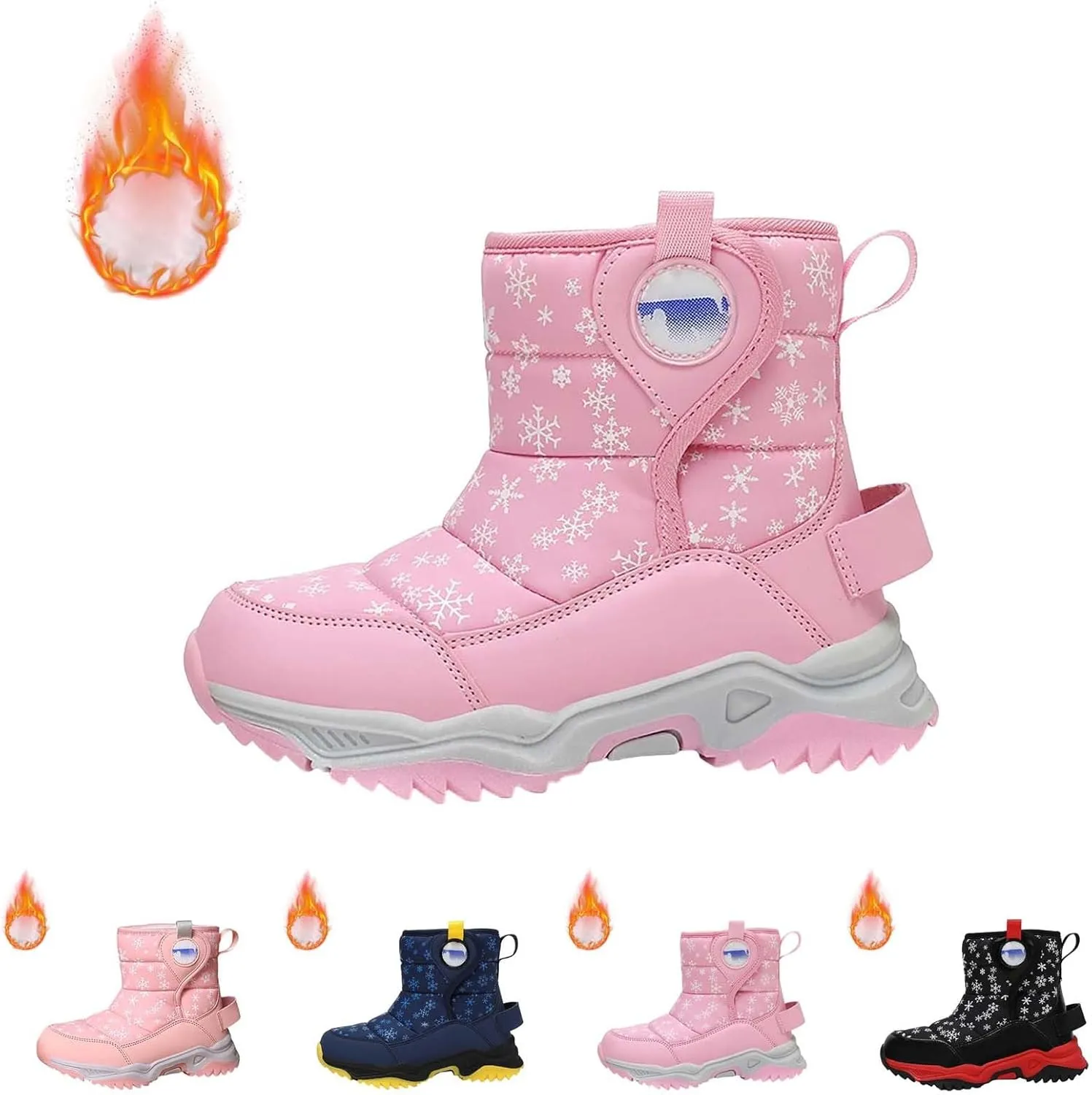 Snow Boots for Kids Boys Winter Warm Water??oof Insulated Fleece Lined Cozy Comfortable Outdoor Hiking Sneaker