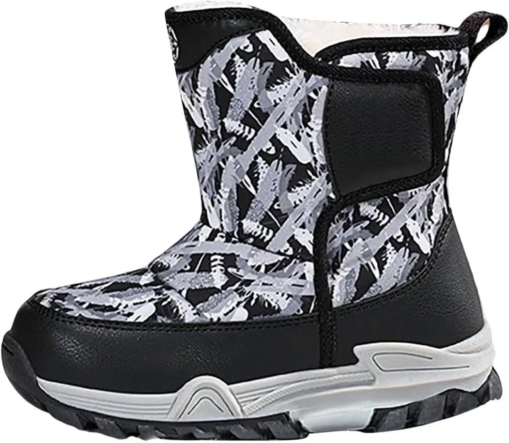 Snow Boots for Kids Boys Winter Warm Water??oof Insulated Fleece Lined Cozy Comfortable Outdoor Hiking Sneaker