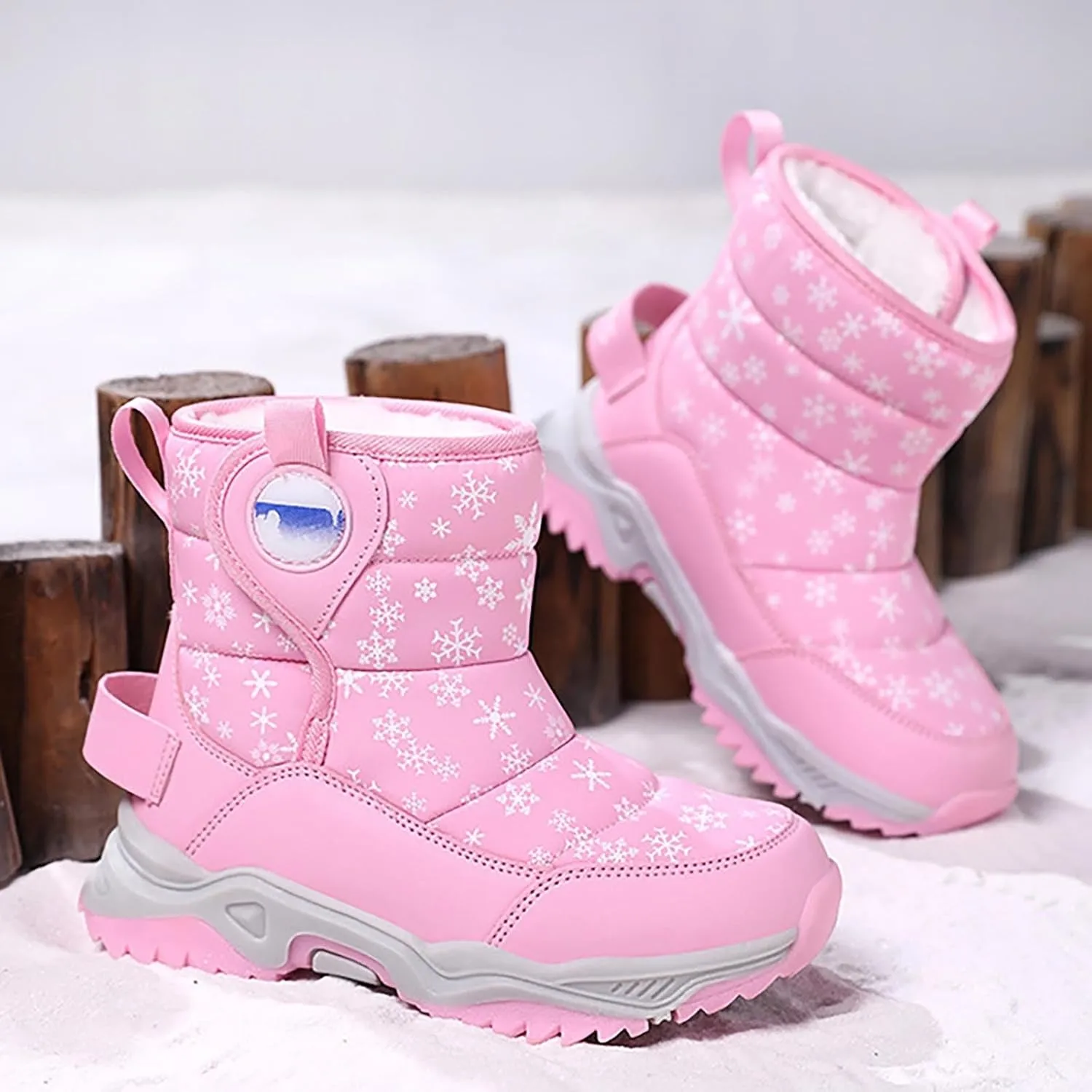 Snow Boots for Kids Boys Winter Warm Water??oof Insulated Fleece Lined Cozy Comfortable Outdoor Hiking Sneaker