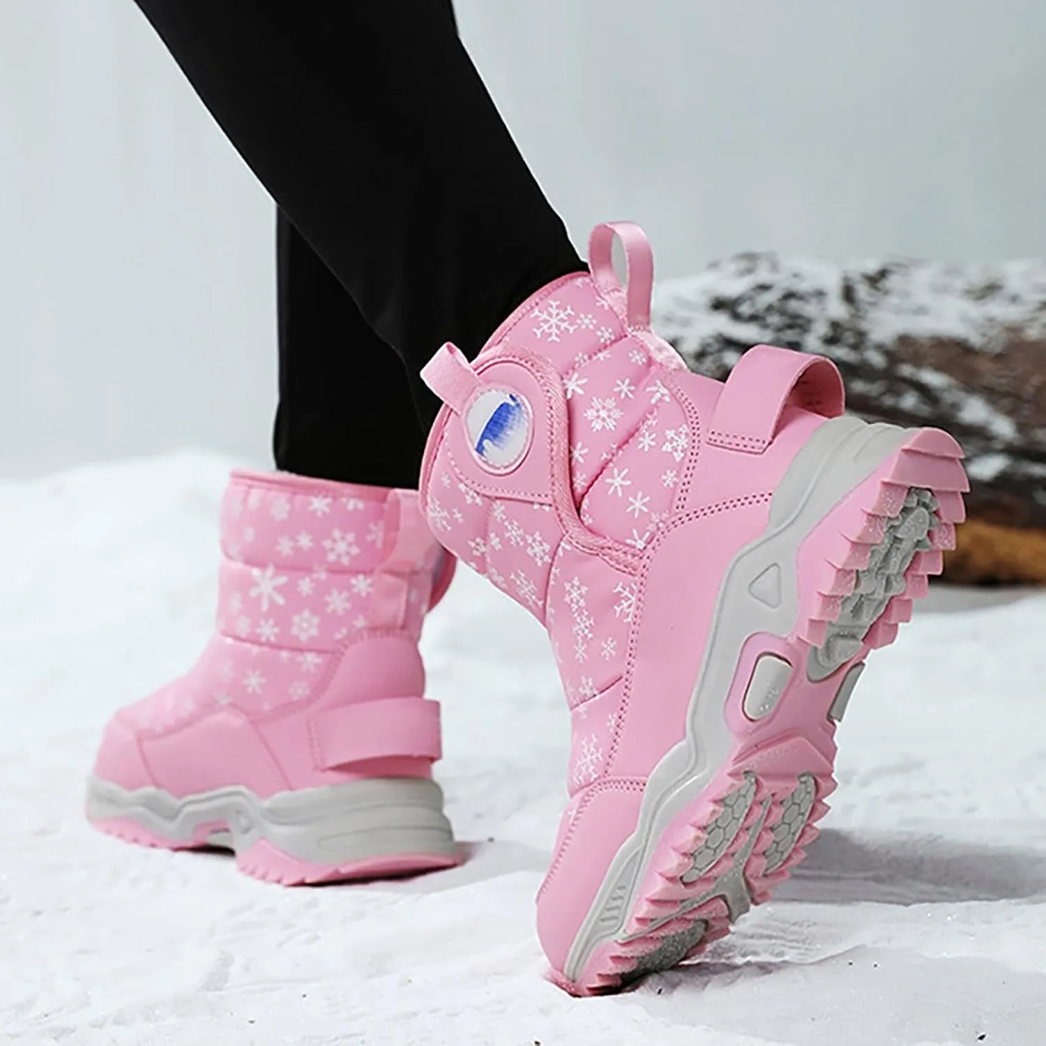 Snow Boots for Kids Boys Winter Warm Water??oof Insulated Fleece Lined Cozy Comfortable Outdoor Hiking Sneaker