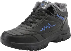 Snow Boots for Men Warm Furry Lined Footwear Waterproof Outdoor Casual Winter Boots Non-slip Lace Up Ankle Boots for Cold Weather Hiking Walking Boots