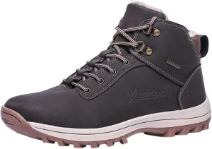 Snow Boots for Men Waterproof Furry Lined Warm Winter Boots Lace Up Vintage Non-Slip Ankle Boots Classic Slip on Lightweight Hiking Shoes