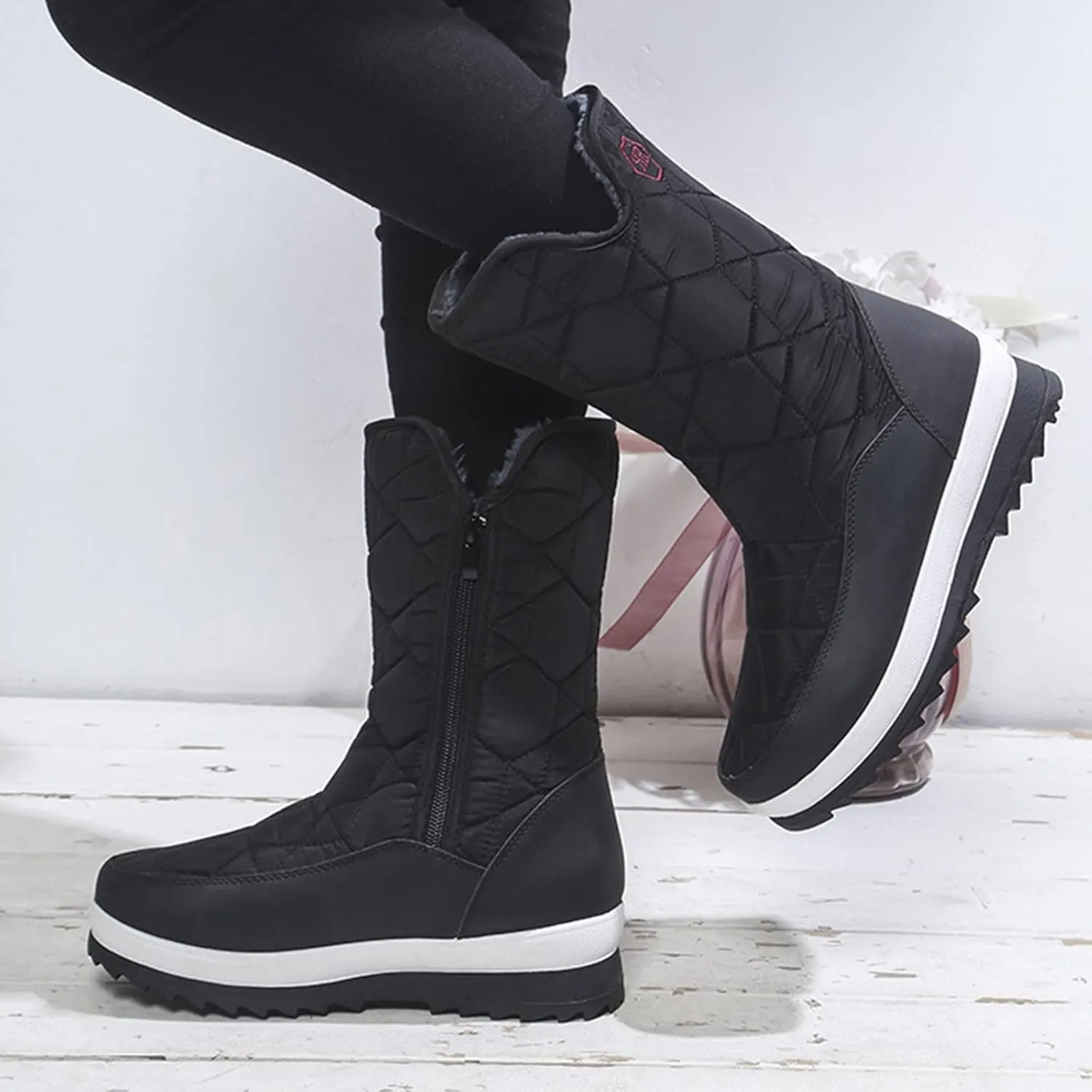 Snow Boots For Women Waterproof Winter Boots Slip On Hiking boots Lightweight Mid Calf Boots for Cold Weather