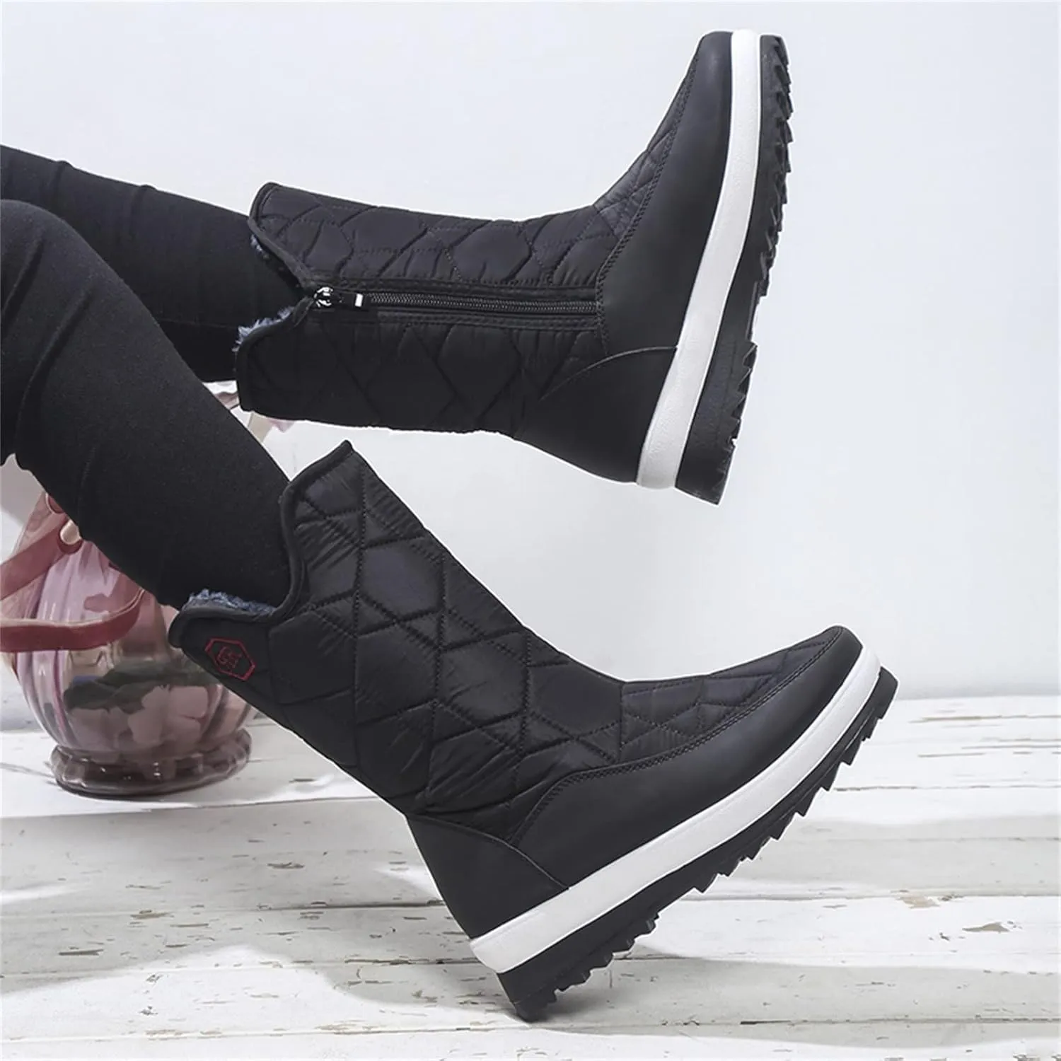 Snow Boots For Women Waterproof Winter Boots Slip On Hiking boots Lightweight Mid Calf Boots for Cold Weather