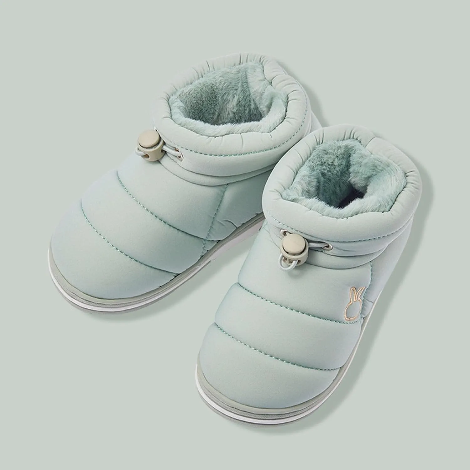 Snow Boots with Fur Lined Warm Slip On Boots Plush Warm Comfortable Outdoor Anti Slip Rabbit Shape Shoes Ankle Boots