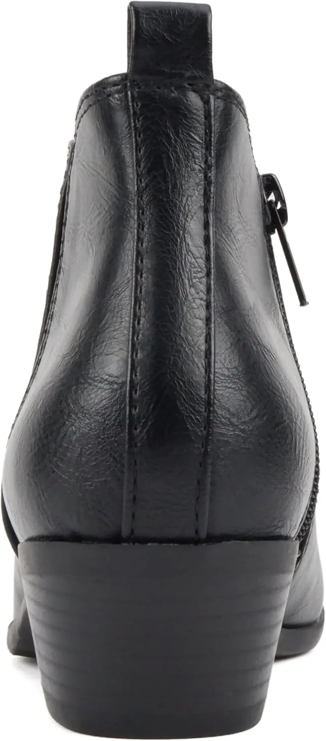 Soda ??CHARMER?? ~ Women Pointed Toe Elastic Gore Low Heel Ankle Bootie with Zipper Closure