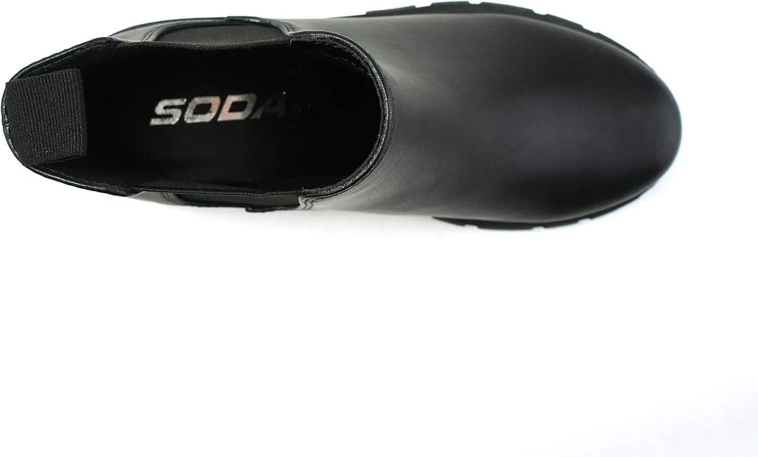 Soda PIONEER ~ Women Lug Sole Mid Heel Chelsea Fashion Ankle Bootie w/Double Elastic Gore