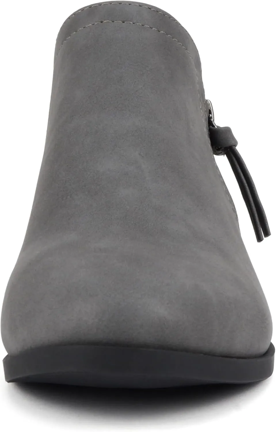 Soda ZAYNE ~ Women Round Toe Elastic Side Gore Side Zipper Pull Tab Low Heel Ankle Boot Bootie