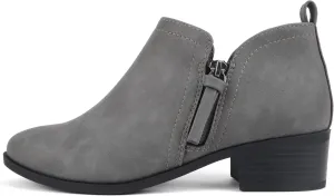 Soda ZAYNE ~ Women Round Toe Elastic Side Gore Side Zipper Pull Tab Low Heel Ankle Boot Bootie