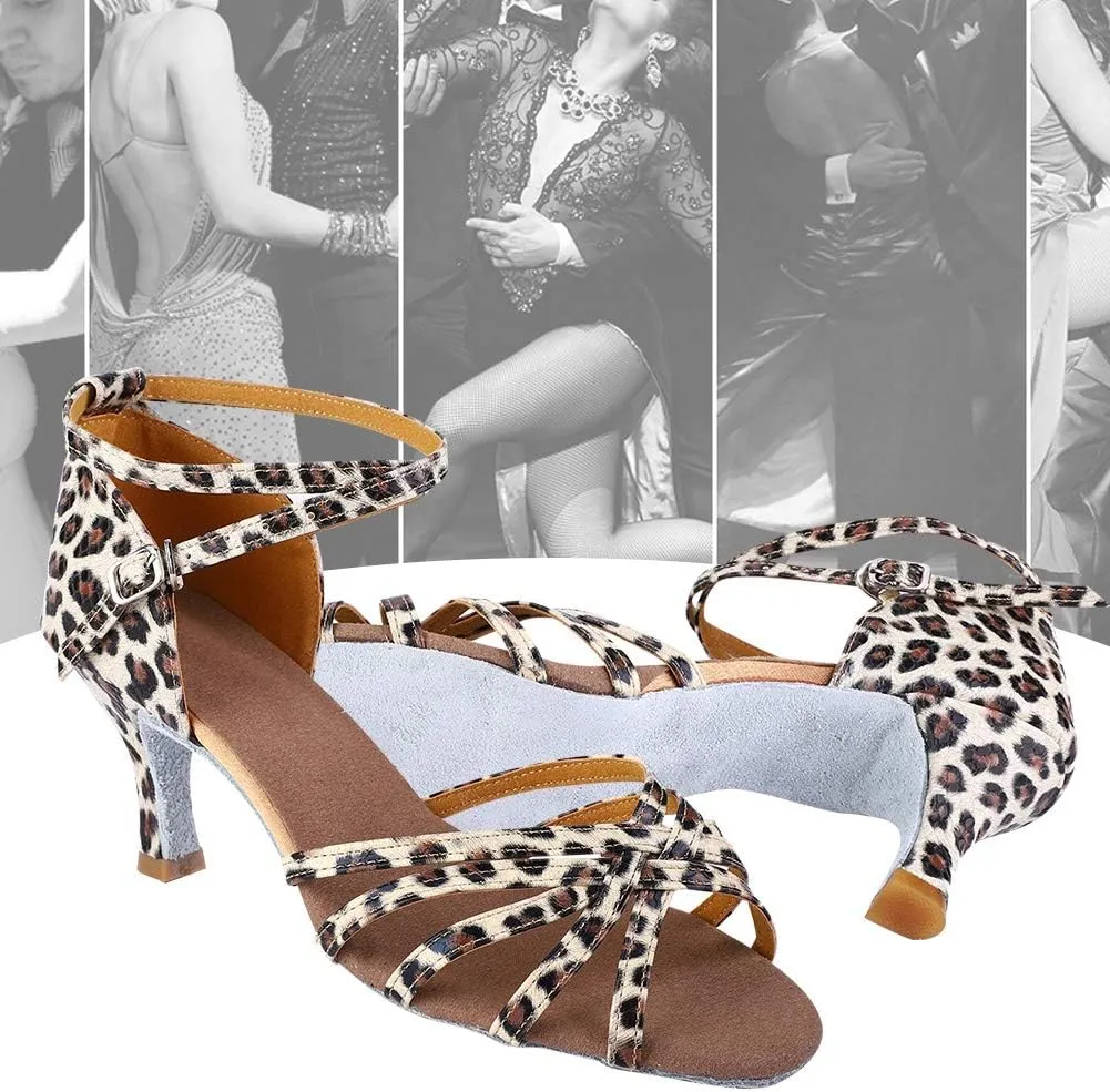 Soft & Comfortable Latin Dance Shoes for Women, Fashionable Salsa Ballroom Practice Footwear, Breathable Black Dance Shoes