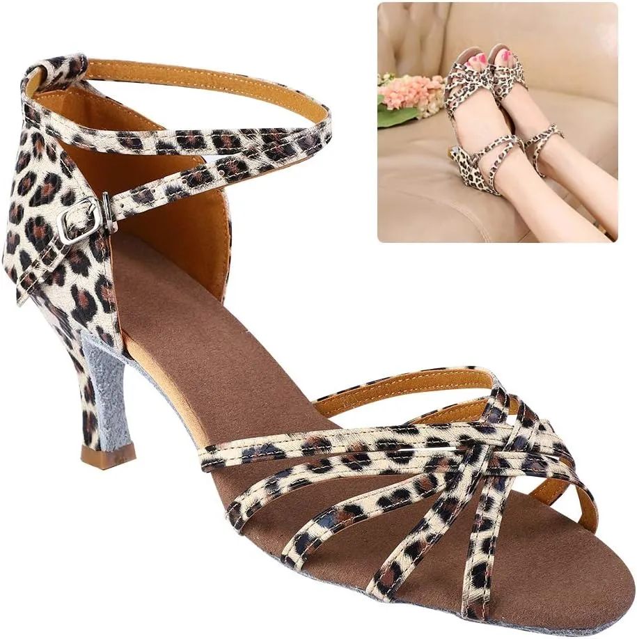 Soft & Comfortable Latin Dance Shoes for Women, Fashionable Salsa Ballroom Practice Footwear, Breathable Black Dance Shoes