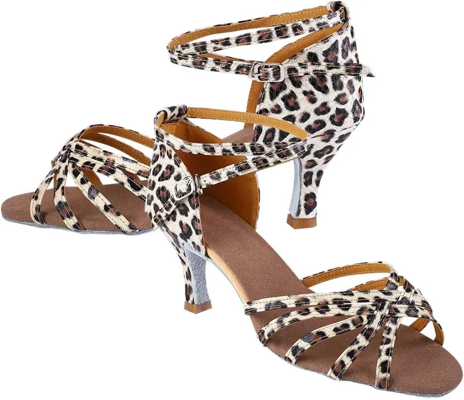 Soft & Comfortable Latin Dance Shoes for Women, Fashionable Salsa Ballroom Practice Footwear, Breathable Black Dance Shoes