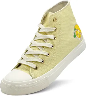 soofylia High Top Canvas Sneakers for Women Classic Lace Up Canvas Shoes Casual Tennis Comfortable Fashion Walking Shoes