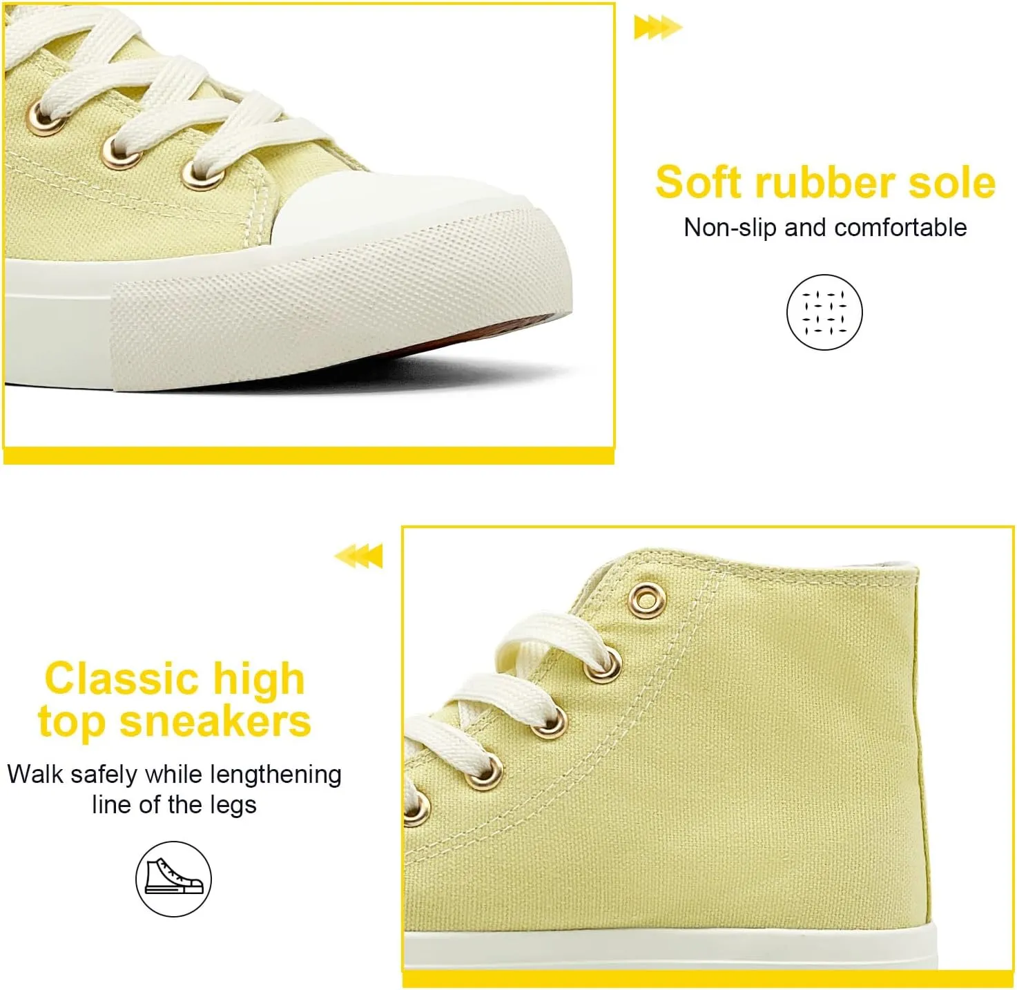 soofylia High Top Canvas Sneakers for Women Classic Lace Up Canvas Shoes Casual Tennis Comfortable Fashion Walking Shoes