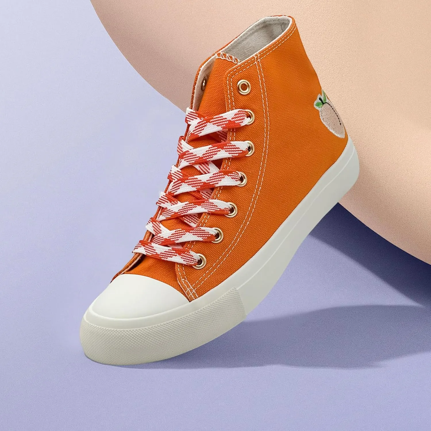 soofylia High Top Canvas Sneakers for Women Classic Lace Up Canvas Shoes Casual Tennis Comfortable Fashion Walking Shoes