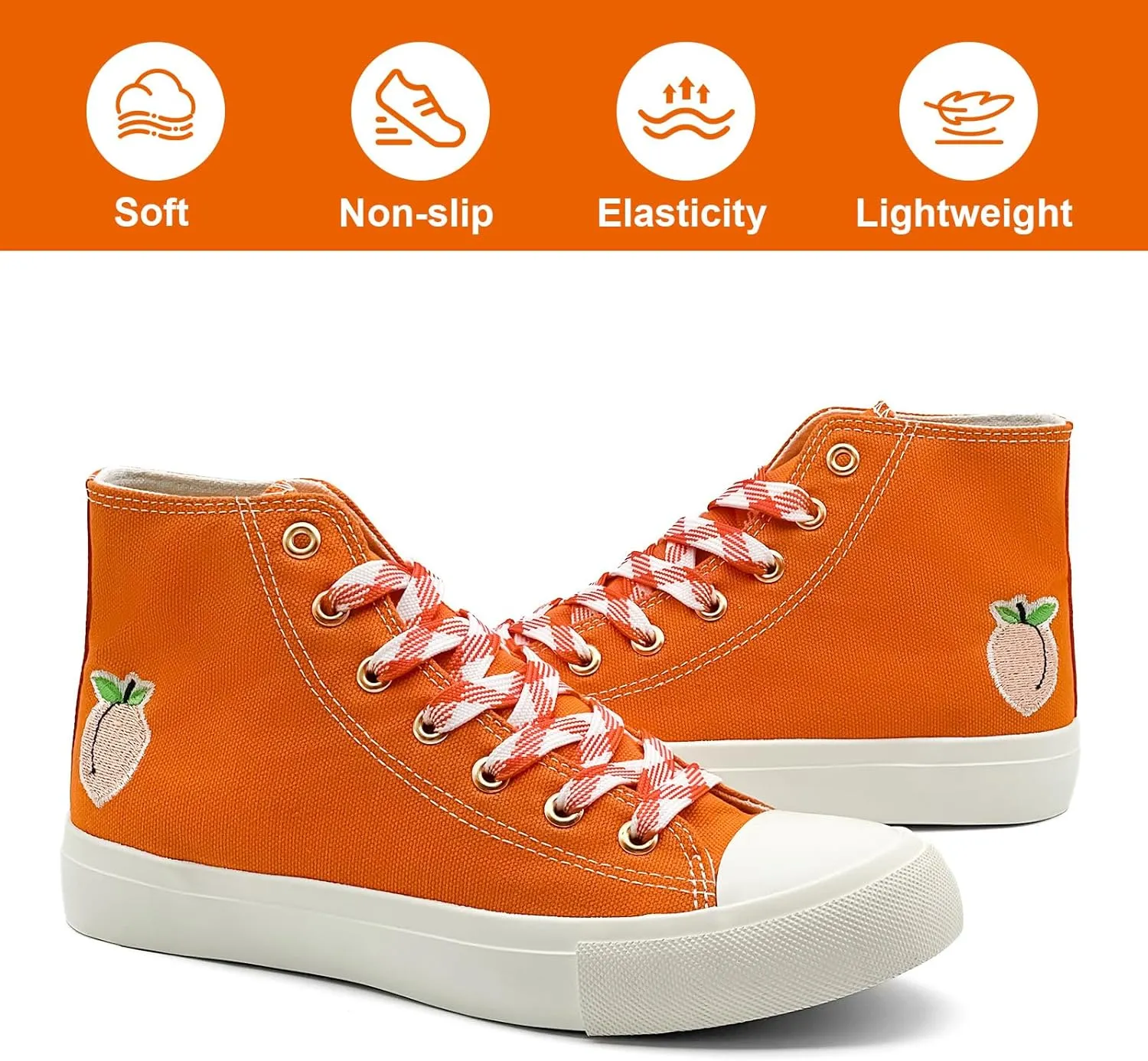 soofylia High Top Canvas Sneakers for Women Classic Lace Up Canvas Shoes Casual Tennis Comfortable Fashion Walking Shoes