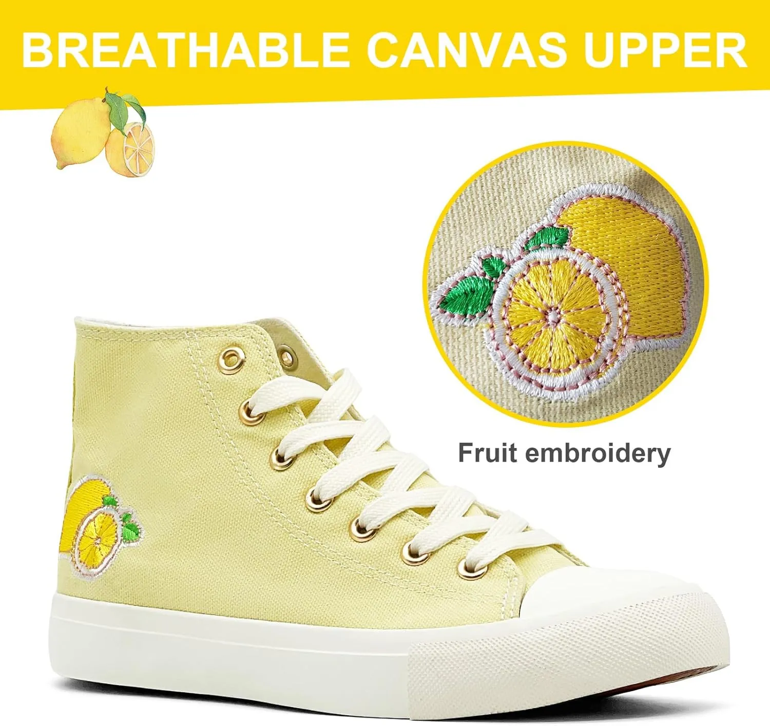 soofylia High Top Canvas Sneakers for Women Classic Lace Up Canvas Shoes Casual Tennis Comfortable Fashion Walking Shoes