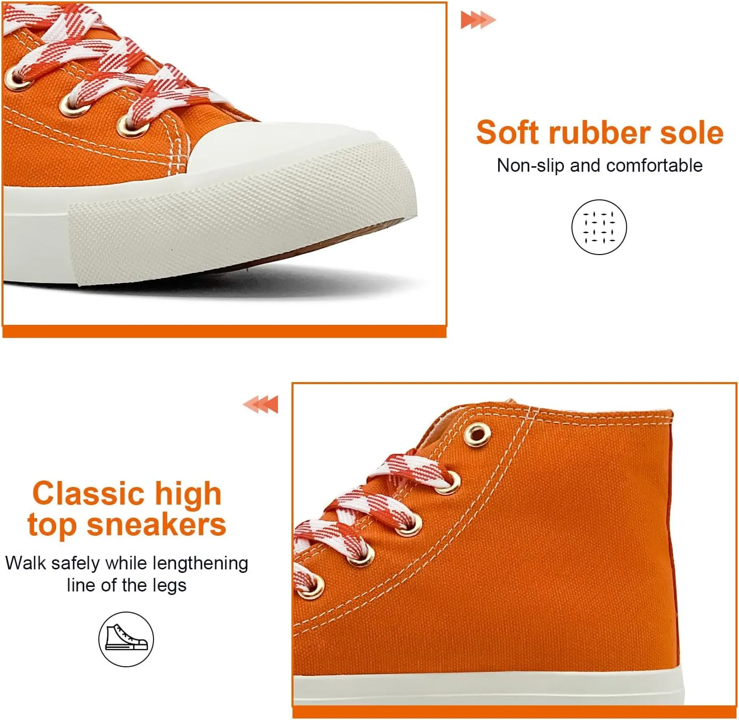 soofylia High Top Canvas Sneakers for Women Classic Lace Up Canvas Shoes Casual Tennis Comfortable Fashion Walking Shoes