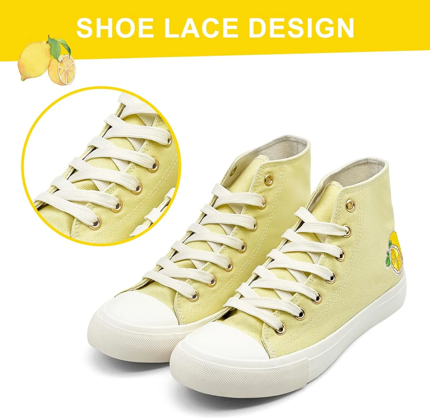 soofylia High Top Canvas Sneakers for Women Classic Lace Up Canvas Shoes Casual Tennis Comfortable Fashion Walking Shoes