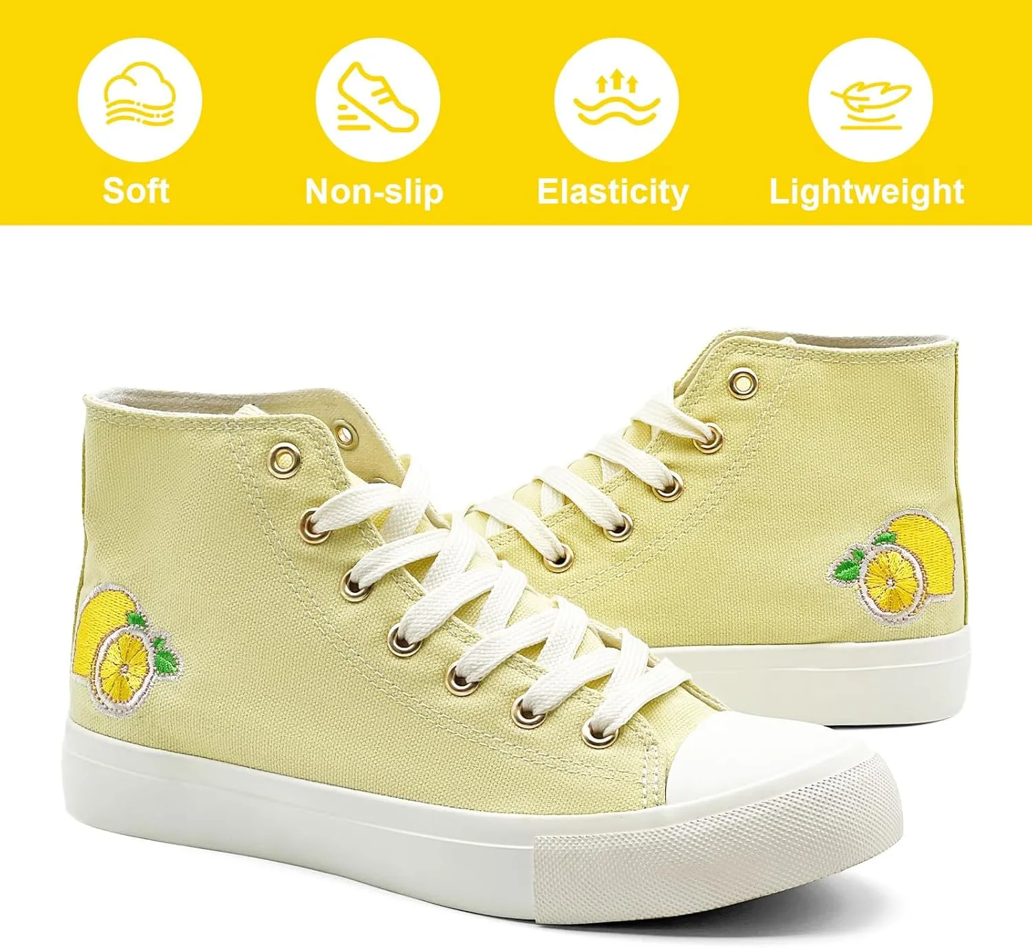 soofylia High Top Canvas Sneakers for Women Classic Lace Up Canvas Shoes Casual Tennis Comfortable Fashion Walking Shoes