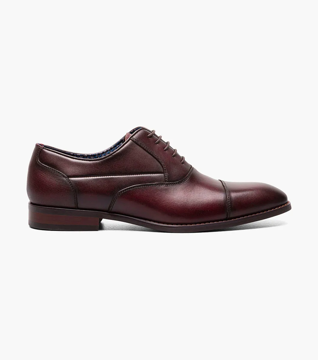 Stacy Adams Burgundy Kallum Cap Toe Oxford Shoes