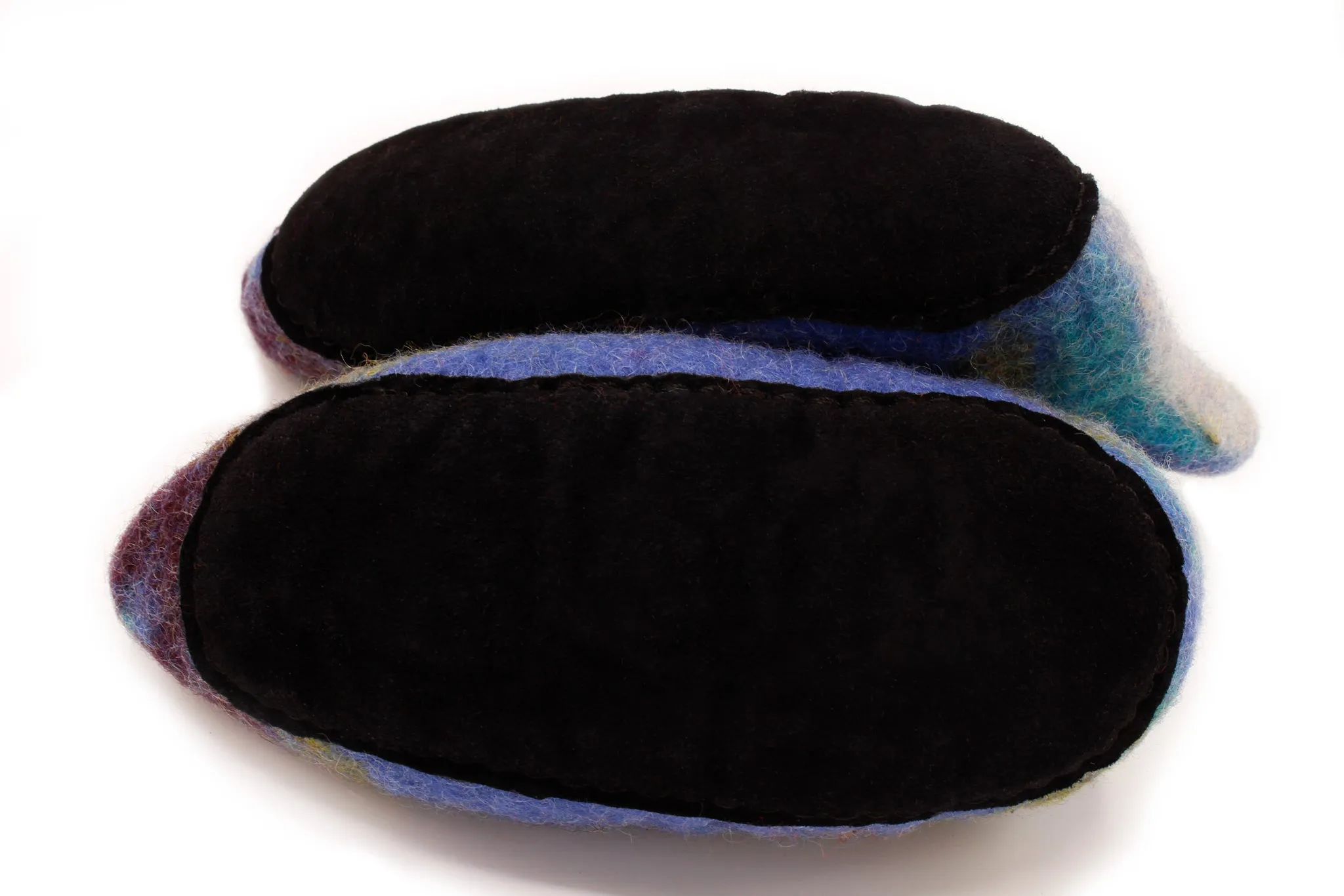 Striped & Pointed Hand Felted Wool Baby Booties