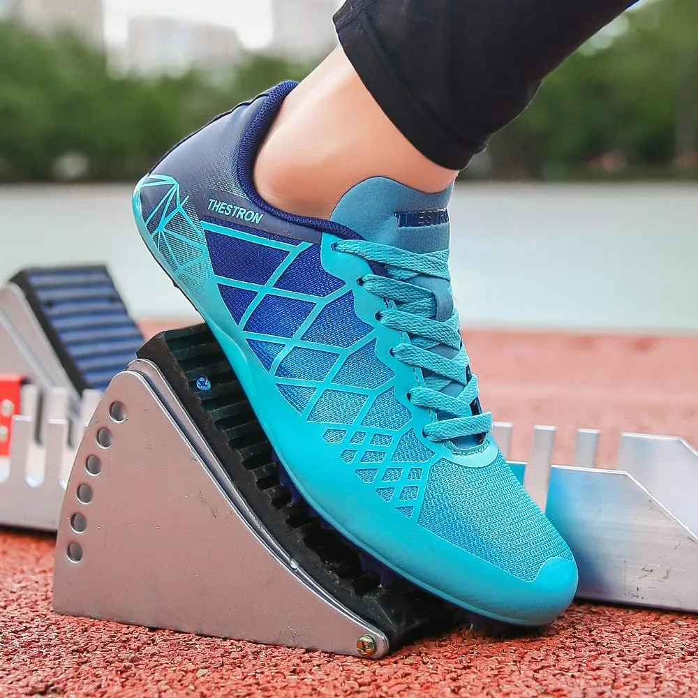 THESTRON Professional Spikes Track & Field Shoes for Men Women Kids Breathable Racing Jumping Sprint Running Sneakers