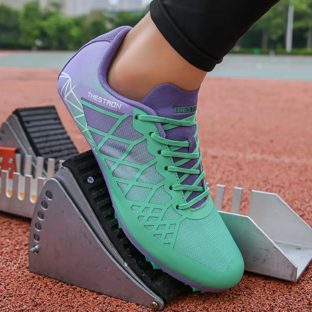 THESTRON Professional Spikes Track & Field Shoes for Men Women Kids Breathable Racing Jumping Sprint Running Sneakers