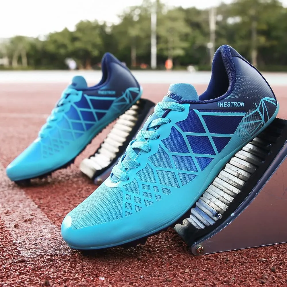 THESTRON Professional Spikes Track & Field Shoes for Men Women Kids Breathable Racing Jumping Sprint Running Sneakers