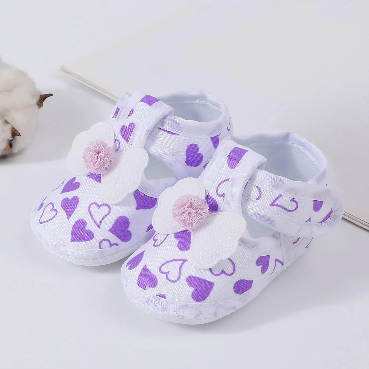 Toddler Baby Girls Canvas Sandals Indoor Closed Toe Bow Heart Dance Dress Shoes Ankle Cute Walking Sneaker Summer
