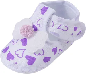 Toddler Baby Girls Canvas Sandals Indoor Closed Toe Bow Heart Dance Dress Shoes Ankle Cute Walking Sneaker Summer