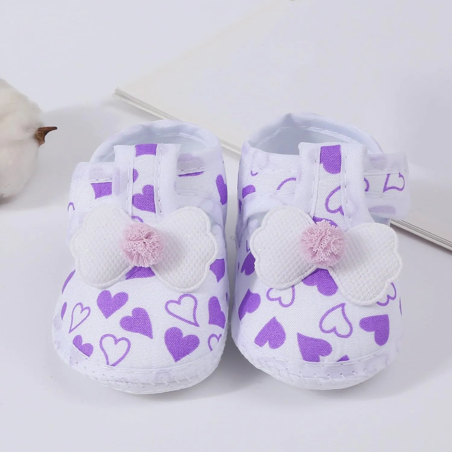 Toddler Baby Girls Canvas Sandals Indoor Closed Toe Bow Heart Dance Dress Shoes Ankle Cute Walking Sneaker Summer