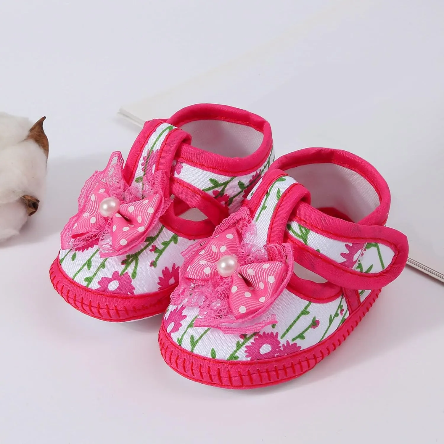 Toddler Baby Girls Cute Flower First Walking Sandals Lightweight Soft Sole Non-Slip Sneakers Princess Wedding Shoes